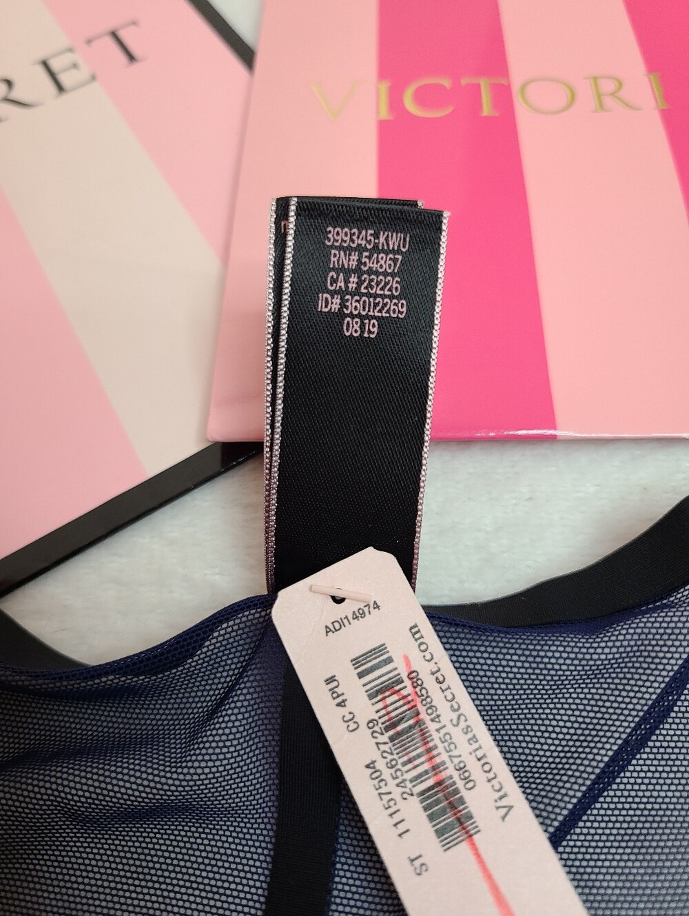 Retired VS Very Sexy Sheer Colorblock Mesh No-show High Waist Thong Panty Lg - Picture 5 of 5